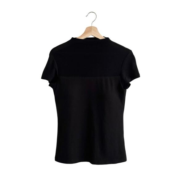 OGL Tencel Wool Semi-Sheer Mockneck Cap Sleeve Brami Top Black M NWT - Picture 4 of 7